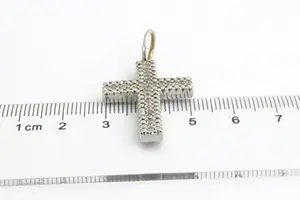 98 - Grote 18 Krt wit-gouden kruishanger - gekeurd kopen? Bied vanaf 190!