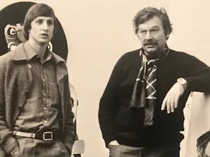 Nico Koster - Johan Cruijff in atelier Karel Appel kopen? Bied vanaf 85!