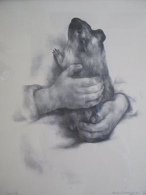 Aart van Dobbenburgh - Grote ingelijste litho "Marthy" kopen? Bied vanaf 60!