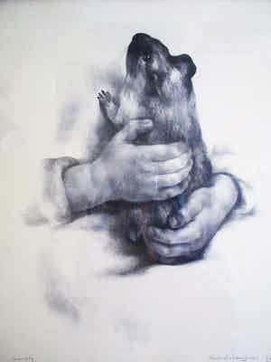 Aart van Dobbenburgh - Grote ingelijste litho "Marthy" verkocht voor € 60!