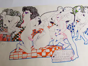 Ernst Vijlbrief - Stifttekening Expliciete erotische jaren 60 kopen? Bied vanaf 45!