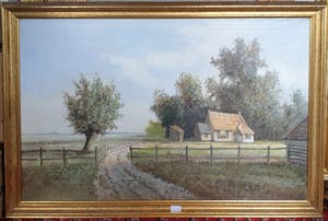 Bernard H. Slotmann - B8298-1, Boerderijgezicht in de polder kopen? Bied vanaf 295!