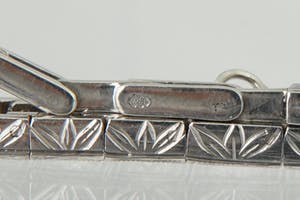 1277 - 14 krt "Art-Deco" witgoud en diamanten dames armband ca1.00ct kopen? Bied vanaf 670!