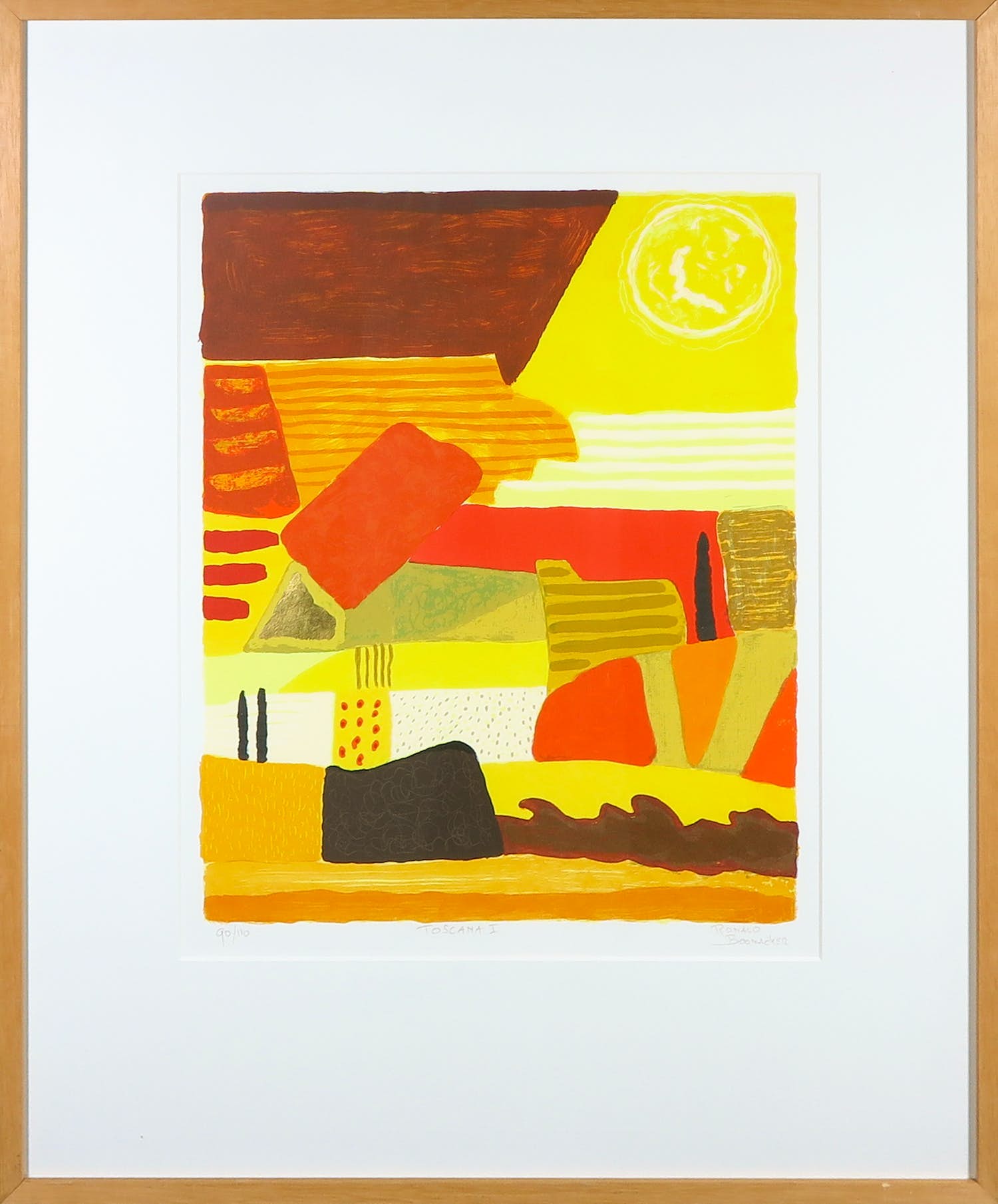 Ronald Boonacker - Zeefdruk, Toscane I - Ingelijst verkocht voor € 50!