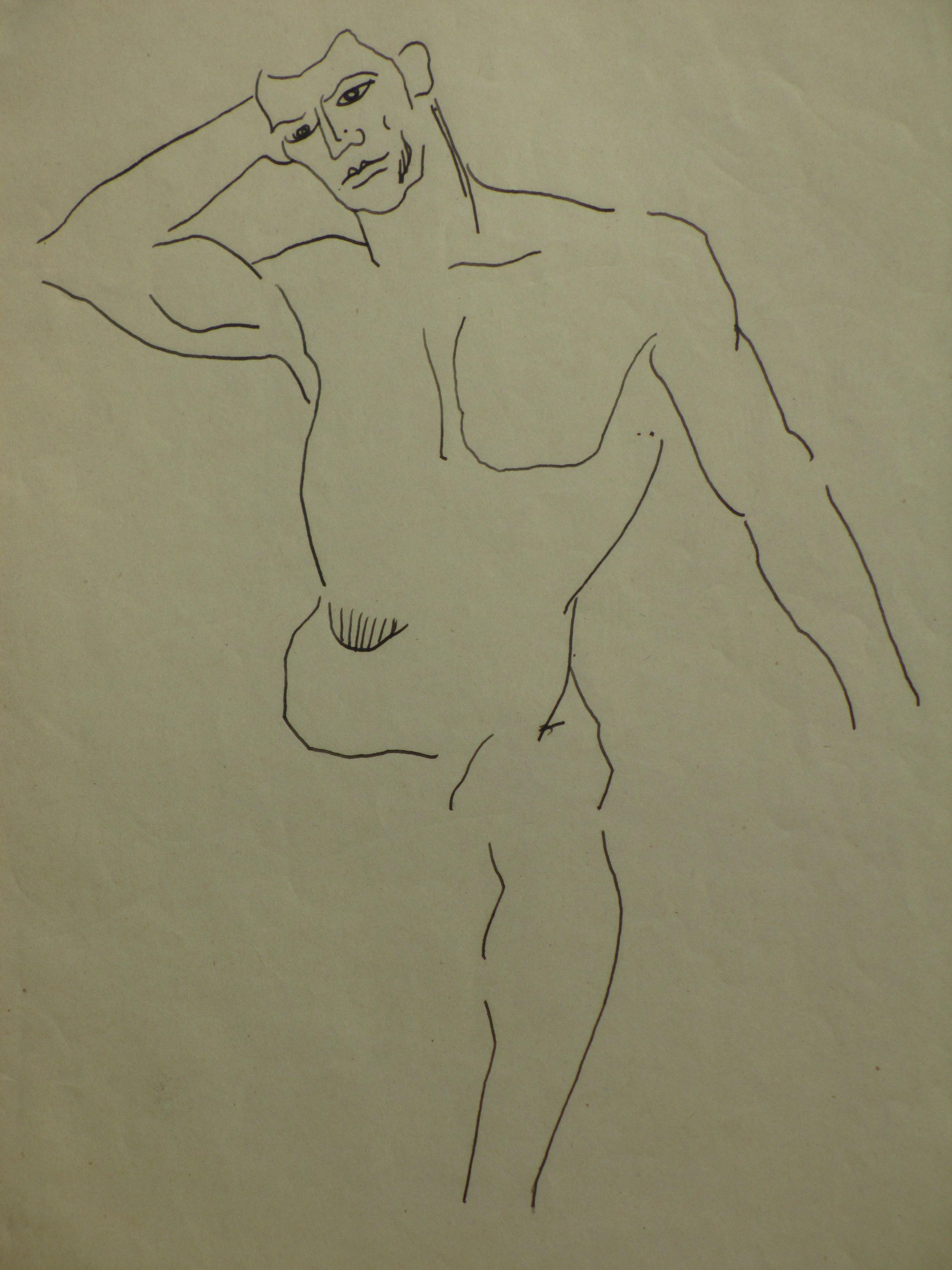 Herman Bieling - Mannentorso - Tekening kopen? Bied vanaf 1!