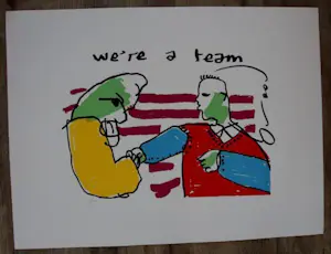 AcheterHerman Brood - zeefdruk: We're a team? Enchérissez de 295!