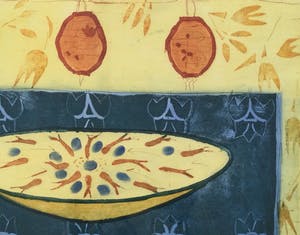 Lukie de Bree - set van 2 grote kleuren etsen | in kostbare lijsten kopen? Bied vanaf 135!