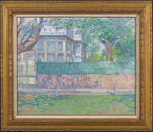 Hessel de Boer - Olieverf op doek, Stadsgezicht Den Haag - Ingelijst kopen? Bied vanaf 450!