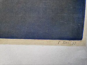 Peter Bes - Unieke - 1977 - artist proof Ets/aquatint "Blue man in a dark classroom" gesig. kopen? Bied vanaf 1!