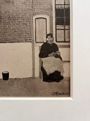 Jan Mankes - Originele Heliogravure Breiend Vrouwtje 1923 kopen? Bied vanaf 135!
