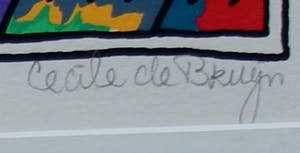 Cecile de Bruijn - ingelijste zeefdruk: Le chat d 'Arnold Schoenberg - 1993 kopen? Bied vanaf 40!