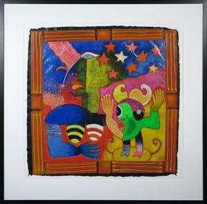Clemens Briels - Zeefdruk en collage, Alagunas gente... - Ingelijst (Groot) kopen? Bied vanaf 100!