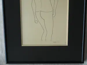 Niet of onleesbaar gesigneerd - Ingelijste aquarel / tekening , Man, op rug gezien kopen? Bied vanaf 1!