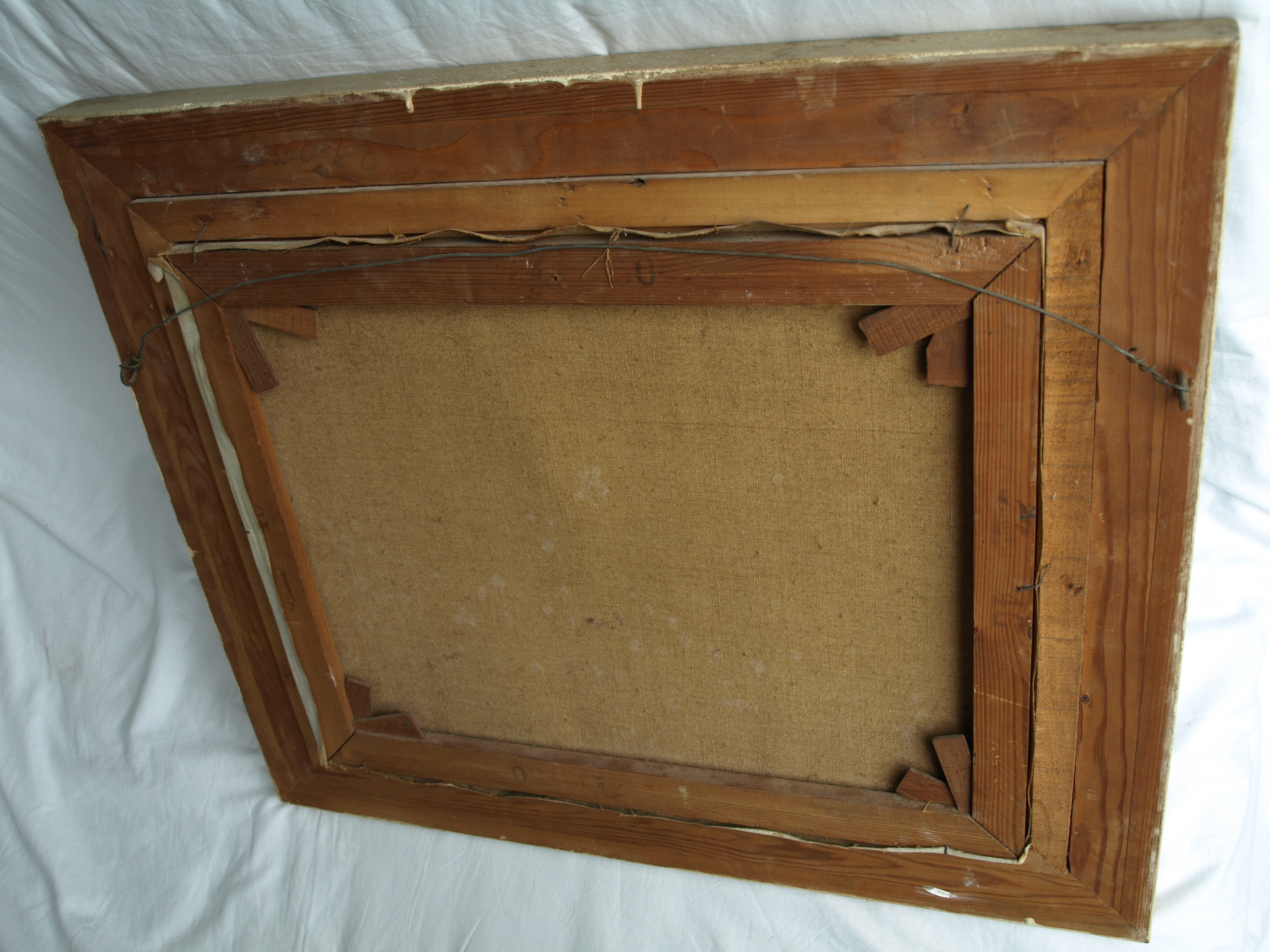 Niet of onleesbaar gesigneerd - Olieverf op doek , Boerderij – ingelijst  kopen? Bied vanaf 1!