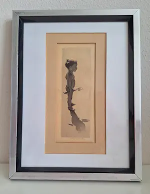 Maarten Langbroek - (1918 –1985) Jongetje aan het strand, ingelijst kopen? Bied vanaf 39!