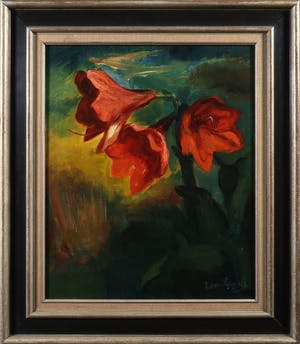 Buy Piet van Wijngaerdt - Olieverf op doek, Amaryllis - Ingelijst? Bid from 1!