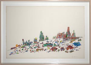 Henri Plaat - Gouache op papier, Zonder titel - Ingelijst (Groot en zwaar) kopen? Bied vanaf 250!