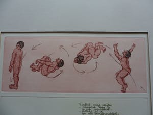 Helen van der Deen - Ets/Aquatint, Titel, " trampoline ". kopen? Bied vanaf 35!