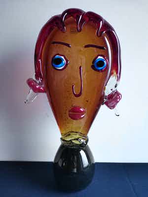 Cenedese - Prachtig hoofd van een diva in Murano glas verkocht voor € 60!