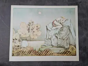 Georg Hadeler - grote kleuren-litho "reve de jeune fille" - beperkt oplage (15/100) - gesigneerd kopen? Bied vanaf 28!