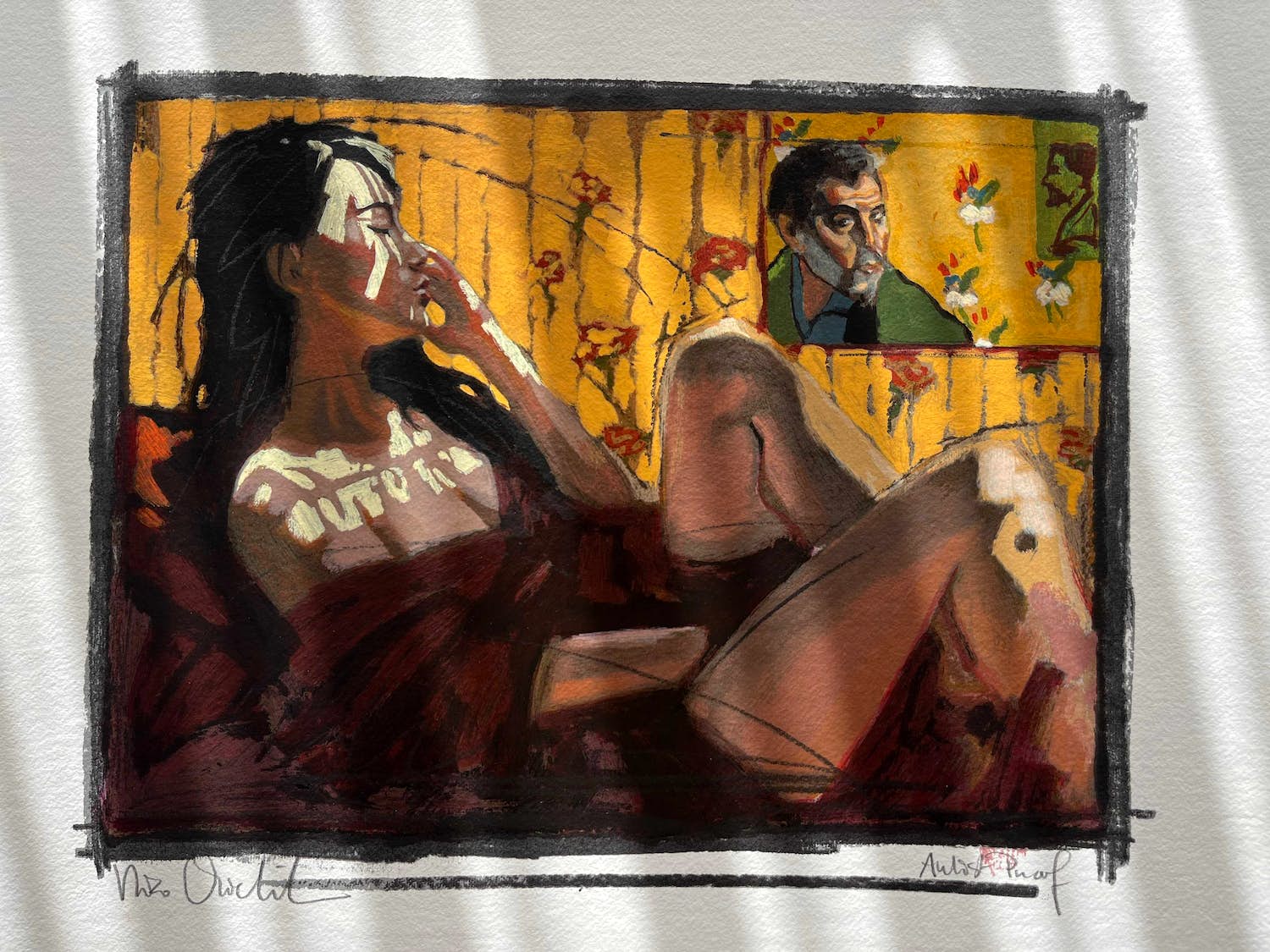 Nico Vrielink - Nico Vrielink - Kleurenzeefdruk CONFRONTATIE met GAUGUIN III Handgesign. kopen? Bied vanaf 10!