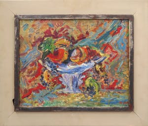 Nita Homberg-Hannema - Olieverf op doek, Expressionistisch stilleven met fruit - Ingelijst kopen? Bied vanaf 250!