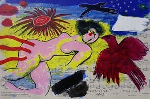 Corneille - Hommage aan Satie, zeefdruk (prachtig ingelijst) kopen? Bied vanaf 325!