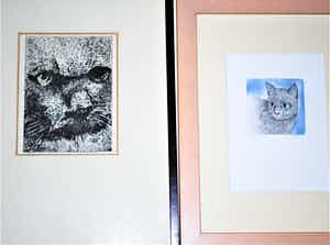 Jose van Gool - 2 katten - 2 etsen verkocht voor € 35!