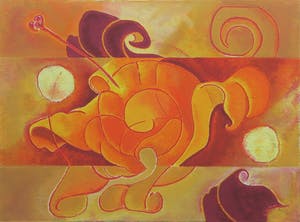 Jan van Delft - Zeefdruk, Lelie III - Ingelijst kopen? Bied vanaf 1!