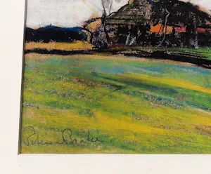 Peter van den Braken - Sfeervol expressionistisch pastel "boerderij te Nuenen" fraai ingelijst kopen? Bied vanaf 43!