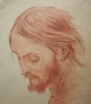 Frans Smissaert - Portret man. Roodkrijt. kopen? Bied vanaf 49!