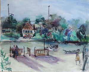 Marcel Marlier - Figuren bij een rivier verkocht voor € 100!