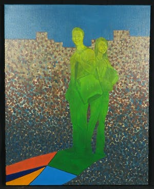 Valentin Bakardjiev - Olieverf op doek, De wereld draait door I, (Groot) kopen? Bied vanaf 1!