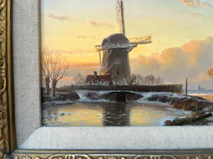 AcheterAnton Karssen - Winters landschap met vrouw op een pad bij een molen? Enchérissez de 390!