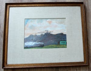 Menso Kamerlingh Onnes - Ingelijste Gouache: Stoomtrein bij steenkolenmijn kopen? Bied vanaf 295!