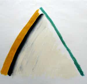 Gust Romijn - gouache: driehoek - 1986 verkocht voor € 125!