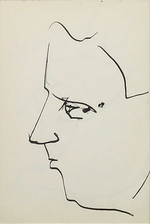 Siep van den Berg - Lot van drie pentekeningen, Portretten - Ingelijst kopen? Bied vanaf 100!