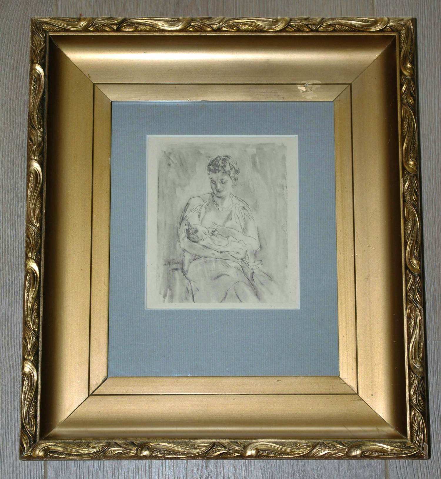 Buy Jan Sluijters - 'moeder met kind' 1950 (ingelijst)-vermeld in bijgeleverd boek? Bid from 295!