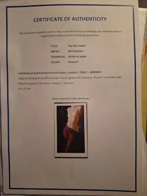 Willi Kissmer - The red towel kopen? Bied vanaf 85!