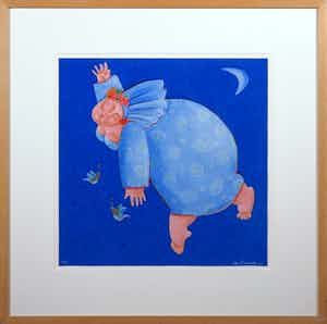 Ada Breedveld - Zeefdruk, Zonder titel - Ingelijst verkocht voor € 35!