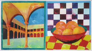 Fenneke van der Elst - Litho, Binnenhof Pisa - Ingelijst kopen? Bied vanaf 1!