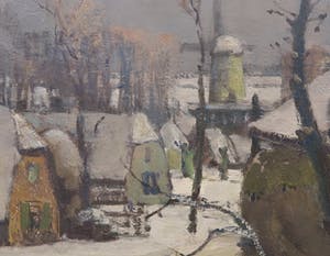 David Schulman - Olieverf op doek, Boerendorp - Ingelijst (Groot) kopen? Bied vanaf 1000!