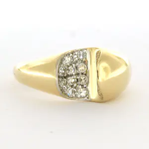 John van der Vet 18k bicolour gouden ring met single cut geslepen diamant kopen? Bied vanaf 1200!