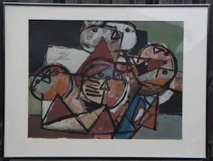 Corneille - Ingelijste zeefdruk: Visages - 1987 kopen? Bied vanaf 499!