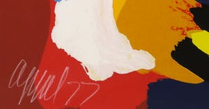Karel Appel - Zeefdruk, Hoofden als bloemen (uit De schilderskist) - Ingelijst kopen? Bied vanaf 1!