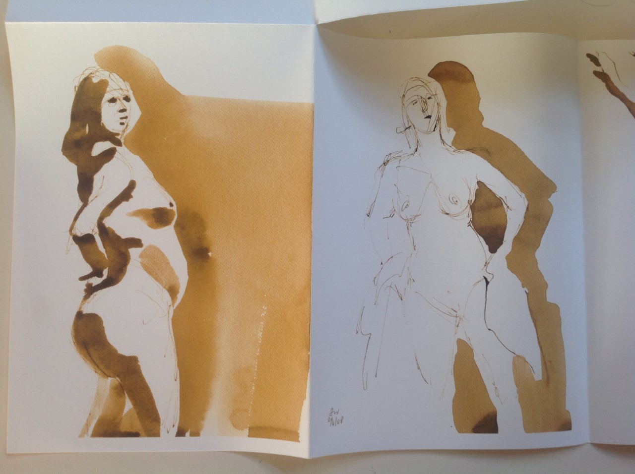 Niet of onleesbaar gesigneerd - Sylvia Wybenga - Kalligrafisch Naakt - 32 portretten kopen? Bied vanaf 1!