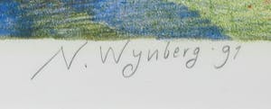 Nicolaas Wijnberg - Litho, Zonder Titel (Landschap) - Ingelijst kopen? Bied vanaf 40!