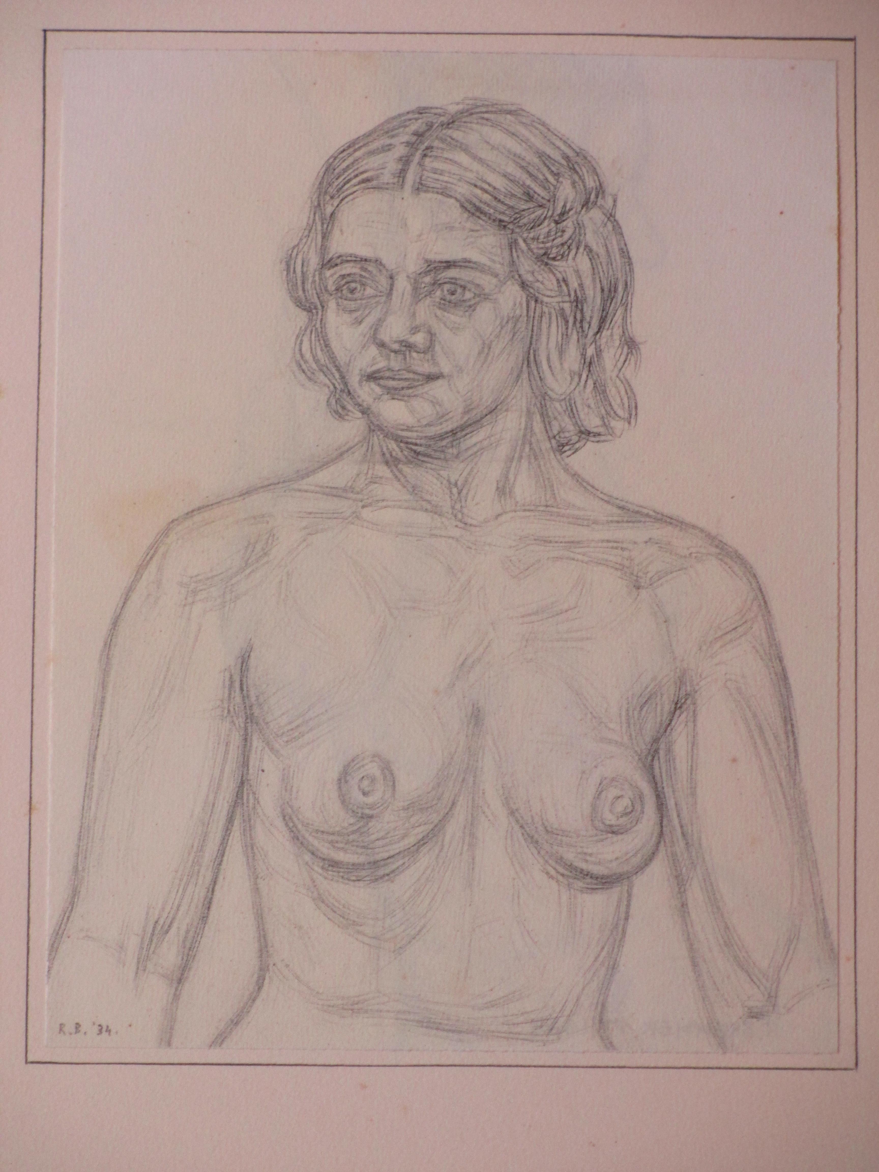 Rudolf Bremmer - Naaktportret vrouw - Tekening verkocht voor € 30!