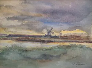 Buy Chris Jansen - aquarel - Molen de Schoolmeester? Bid from 125!