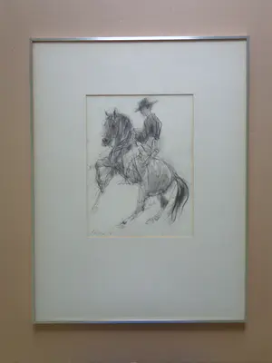 Piet Klaasse - RUITER TE PAARD / ORIGINEEL WERK / 63x48cm / KADER / SIG / 1965 kopen? Bied vanaf 45!